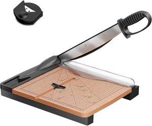 $60 12 Inch Wood Guillotine Paper Cutter, 30 Sheets Capacity
