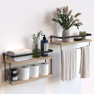 $25 RICHER HOUSE Floating Shelves Bathroom, Wall Mounted Shelf Over Toilet