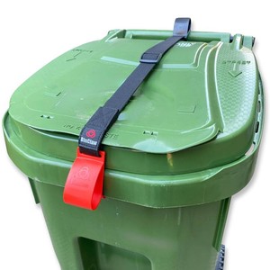 $35 MAX Heavy Duty Trash Can Lock   Raccoon Proof Garbage Bin Lid Lock, Animal Resistant, Extreme Weather Polycarbonate, One-Hand Easy Use, No Drill Strap   Lock ONLY (Bin Not Included)