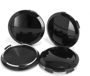 $25 4 Pack Wheel Center Caps Kit, 64 mm  2.52 inch ID 60 mm  2.36 inch Hub Caps, Snap-in Replaces C-053 High Gloss Black ABS-Plastic Rim Covers