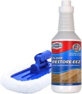 $44 Clean-eez Ultimate Floor Restorer & Polish - Revitalize, Protect, Shine Wood, Laminate, Vinyl, Bamboo, Slate, Terracotta & More (1 Bottle WMicrofiber)