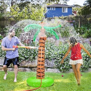 61 Inflatable Palm Tree Backyard Sprinkler for Kids, Spray Water Pool Toy Inflatable sprinkler for yard Outdoor Hawaiian Party Coconut Tree for Lawn Sprinkler for Boys Girls Backyard Beach Games Toys