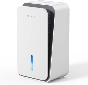 $70 1000 sq.ft Dehumidifier for Home, Dehumidifiers for Basement, Bathroom, Bedroom with Auto Shut Off and Drain Hose, Built-in Aromatherapy Diffuser, 7 Colors LED Light, Quiet Sleep Mode(CS08-Cream)