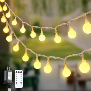 $41 100ft Warm White Globe String Lights Indoor Outdoor Waterproof with Remote
