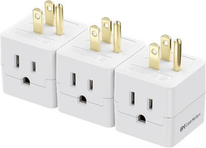 ETL Listed Cable Matters 3-Pack 3 Outlet Wall Adapter, Plug Adapter, WHT