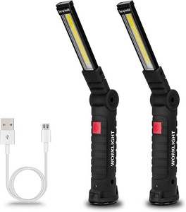 Lmaytech Tool Gifts for Men 2Pack Rechargeable LED Work Lights with Magnetic Base, 360  Rotation,Versatile Lighting for Repairs, Outdoors, Mens Gifts