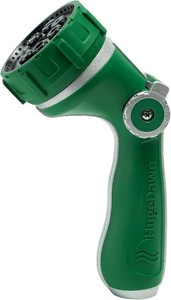 $23 HugeDawn Garden Hose Nozzle with 7 Spray Patterns, Heavy Duty Metal Sprayer 30% Greater Water Flow for Watering, Car Wash, Outdoor Cleaning (Green)