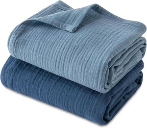 GLLQUEN BABY Muslin Swaddle Blankets for Newborn Boys, Large 40x38