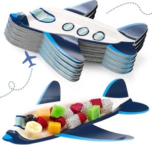 $23 meekoo 48 Pcs Airplane Party Paper Plates, Airplane Theme Plates