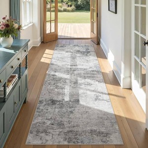 $37 DMOYEST 3x8 Washable Runner Rug for Hallway Abstract Soft Carpet Runner