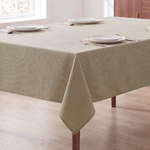 $22 H.VERSAILTEX Linen Textured Table Cloths 60 x 120 Inch Premium Solid Tablecloth Spill-Proof Waterproof Table Cover for Dining Buffet Feature Extra Soft and Thick Fabric Wrinkle Free, Taupe