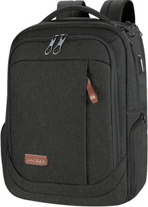 $40 KROSER Laptop Backpack Computer Backpack 17.3 Inch for Men-Charcoal Black