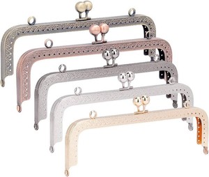 $20 PH PandaHall 5pcs Metal Purse Frame, Bag Kiss Clasp Lock Coin Purse Frame for DIY Purse Making Squared Design Bag Clutch Coin Purse Wallet, 7.9 Long, 5 Colors