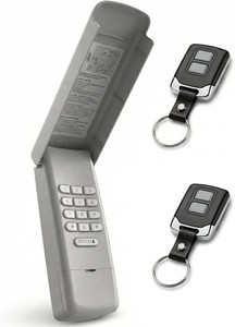 $30 3-in-1 Garage Door Opener Keypad with 2 Keychain Remote Compatible with Liftmaster Chamberlain Craftsman with Yellow Purple Red Orange Green Learn Button Universal Replaces 877MAX 878MAX 893MAX 973LM