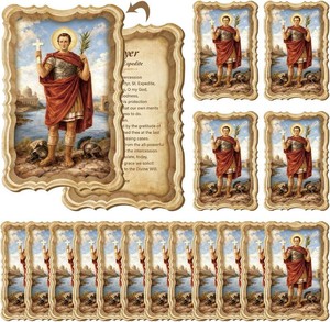 AceOrbit 30 Pcs Saint Expedite Holy Prayer Cards Wood Religious Holy Cards Missing 2 cards