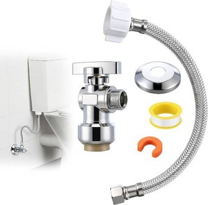 Toilet Shut Off Valve 12 PTC x 38 OD Compression 12 Supply Line kit
