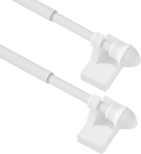 Magnetic Curtain Rods for Metal Doors No tools required,Multi-Use Adjustable Appliance for Windows Iron Steel Places 09-16 Inch 2 Pack,White