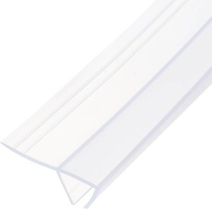uxcell Shower Door Side Seal, WidenF-Type Shower Door Sweep for 38 Glass 130 Long Silicone Frameless Glass Door Seal Strip, Stop Shower Leaks, Clear