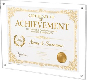 8.5X11 Acrylic Wall Mount Picture Frame Self-adhesive