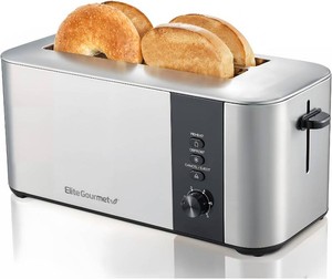 $30 Elite Gourmet ECT3401 4-Slice Long Slot Toaster, Stainless Steel
