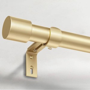 $22 IFELS Heavy Duty Curtain Rods for Windows 28 to 48 Inch, 1 Inch Gold Curtain Rods for Outdoor, Farmhouse, Bedroom, Kitchen, Living Room, Adjustable Easy Install Curtains Rod (A2,Gold,30-60)