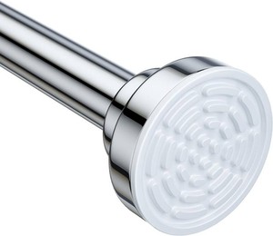 Ausemku Shower Curtain Rod Tension - 32-80 Inch Never Rust Non-Slip Spring Tension Curtain Rod No Drilling Stainless Steel Curtain Rod Use Bathroom Kitchen Silver