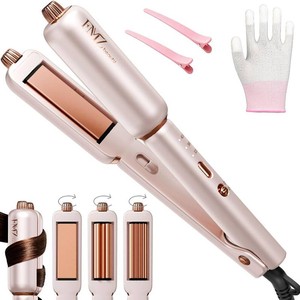 $20 FMZ Flat Iron Hair Straightener, Titanium Ceramic Hair Straighteners for Women, Dual Voltage Professional Travel Flat Iron with 10s Fast Heat, for Straightening, Volumizing, Root Lift, Curling, Pink