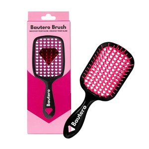 $24 Bautero Detangler Brush for Curly Thick Hair   Pain-Free Detangling for 4C Coily Natural Hair   Reduces Breakage & Shedding   Wet or Dry Vented Brush for Women
