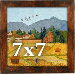 7x7 Picture Frame for Wall Display, 7x7 Brown Picture Frame with Shatter Resistant Plexiglass, Stable and Sturdy 7 x 7 Poster Frame for Wall Display, Handpicked Gift Collection, 1 Pack