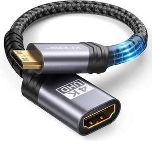JSAUX Mini HDMI to HDMI Adapter, Mini HDMI Male to HDMI Female-Gray