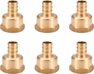 WMAXPFIT(6 Pack) 12 Inch PEX x 12 Inch Female NPT Thread Adapter F1807, LF Brass crimp fitting for PEX-b pipe