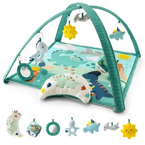 $50 The Peanutshell Unisex Baby Play Gym & 7-in-1 Play Mat - Playmat Baby Toys 0-6, 6-12 Months Tummy Time Mat with Hanging Toys, Soft Padded Mat for Newborns, Infants - Dino