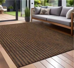 Arrow Gold 8 ft. x 10 ft. Chevron Striped Washable Indoor Outdoor Area Rug MSRP $86
