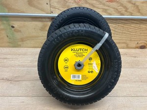 $146 Klutch Flat-Free Universal Mower Tire Assembly, 136.50-6, Turf Saver Tread (Pack of 2) $145.98