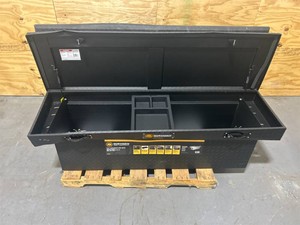$950 Northern Tool Deep Crossover Truck Tool Box with Removable Tray, Aluminum, Textured Matte Black, Pull Handle Latches, 69in. x 20in. x 19in., Model# 36212728 (Lot of 2) $950