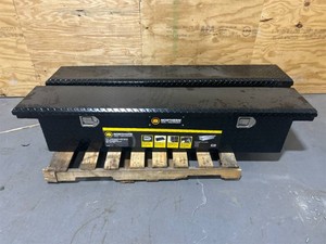 $740 Northern Tool  Equipment Slim Low-Profile Crossover Truck Toolbox, 69in. x 12in. x 13in., Aluminum, Gloss Black, Paddle Latches (Lot of 2) $740