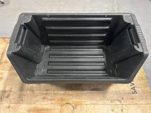 Lot of 5- Husky Stackable Storage Bins in Black (31.5 in W x 17 in L x 14.5 in H)