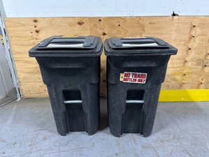 64 Gallon Heavy Duty Rolling Trash Cans (LOT OF 2 TRASH CANS)- First Come First Served