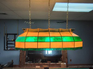 Vintage Tiffany style Stained Glass Billiard light