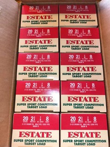 Estate super sport competition target load 20 gauge shotgun ammunition-NEW-10 BOXES