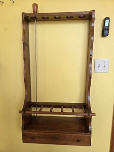 Vintage Wooden Wall-Mounted Gun Rack