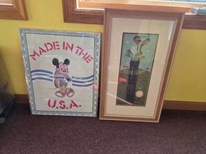 VINTAGE Mickey Made in the USA & Golf-Birdie Print