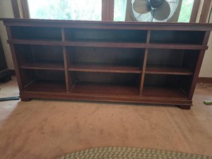 Solid Wood Media Console Open Bookcase