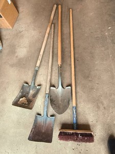 3 Shovels and Broom