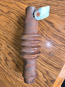 Vintage Metal Worm Gear Shaft