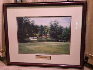 Simon Stallwood Framed Artwork-12th Hole Augusta