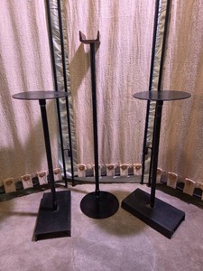 Black metal pedestals-three pieces