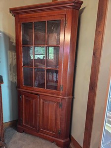 Corner cabinet-glass pane upper and lower cabinet-By Harden