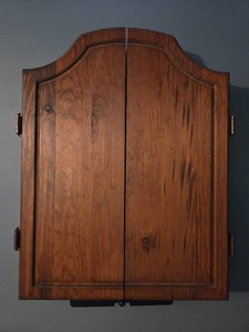 Wall mounted wooden dartboard cabinet-Harvard