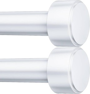 $40 2 Pack Curtain Rods for Windows 32-96 Inch, 1 Inch Adjustable White Curtain Rod Set with Brackets, Easy Install
